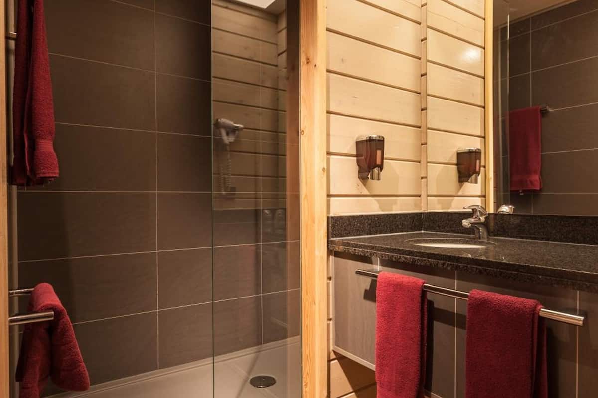 free toiletries, hair dryer, towels