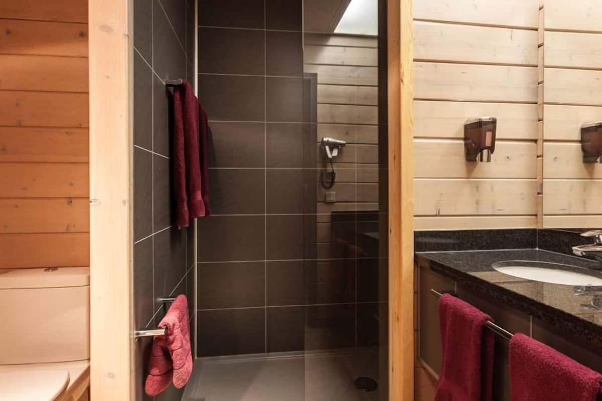 free toiletries, hair dryer, towels