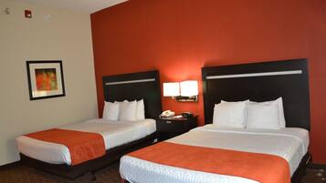 Standard Room, 2 Queen Beds, Smoking, Refrigerator & Microwave | Desk, laptop workspace, free WiFi, bed sheets