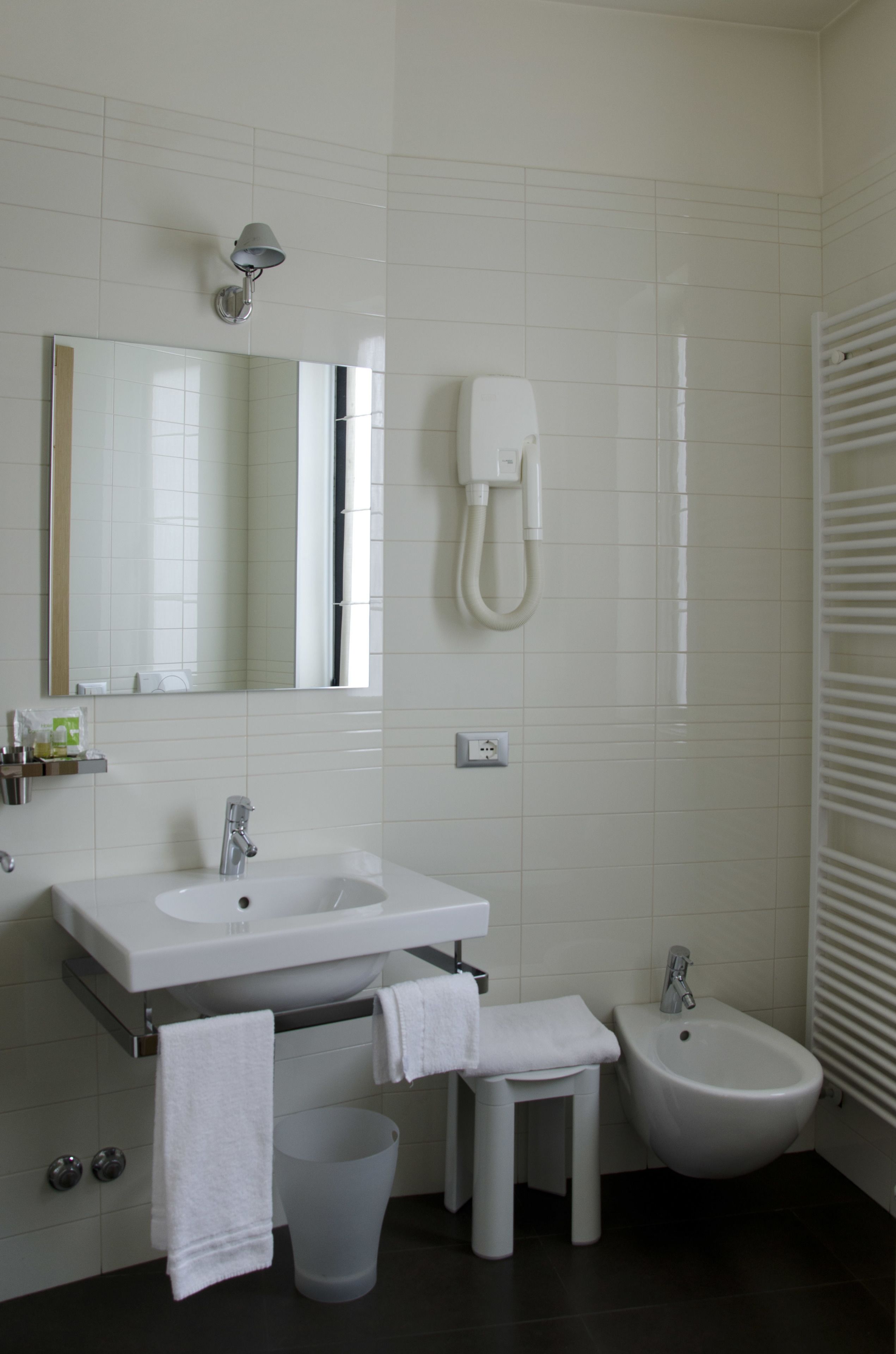 shower, free toiletries, hair dryer, bidet