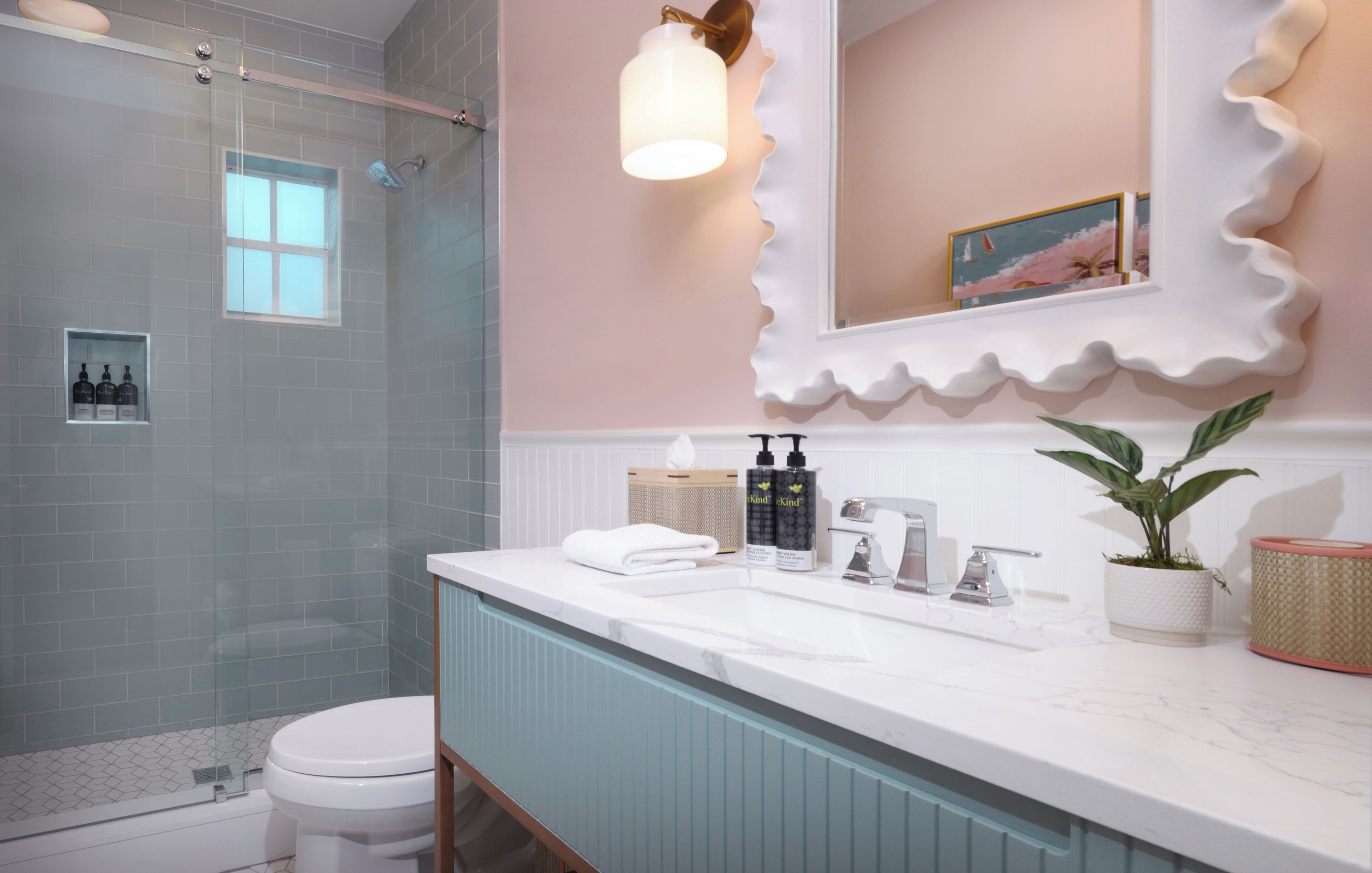 shower, hair dryer, bathrobes, towels