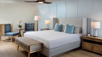 Partial Ocean 1 King | Sengetøy av topp kvalitet, senger med overmadrass og safe på rommet