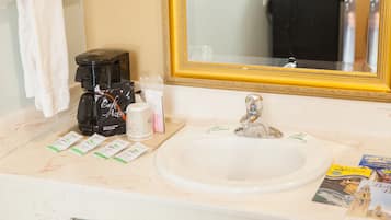 Standard Room, 2 Queen Beds | Bathroom | Combined shower/tub, deep soaking tub, hair dryer, towels