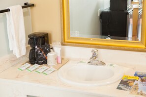 Standard Room, 2 Queen Beds | Bathroom | Combined shower/tub, deep soaking tub, hair dryer, towels