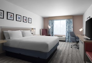 Bureau, espace de travail pour ordinateur portable, rideaux occultants