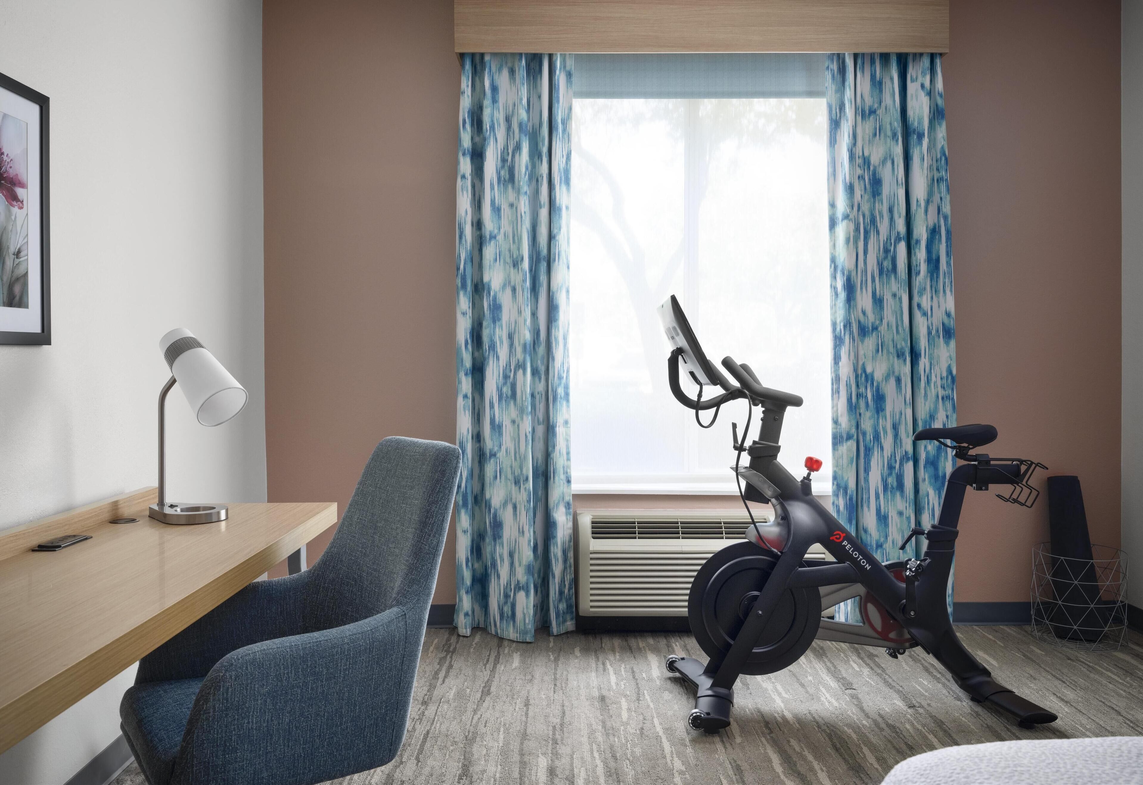 1 bedroom, desk, laptop workspace, blackout curtains