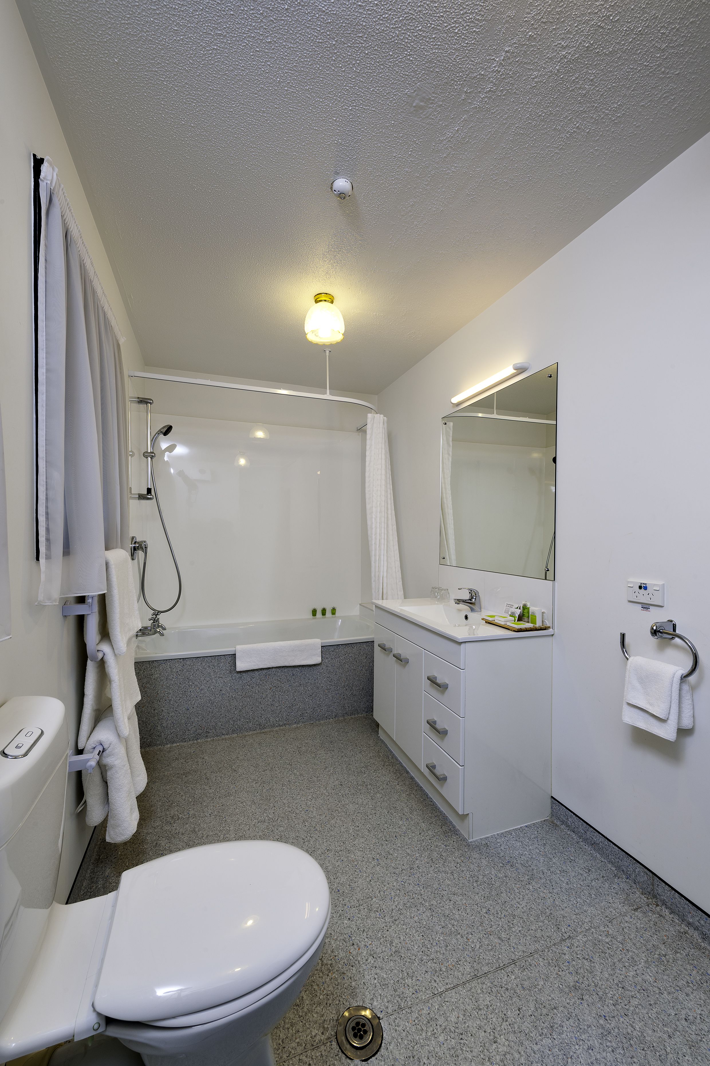 free toiletries, hair dryer, towels, soap