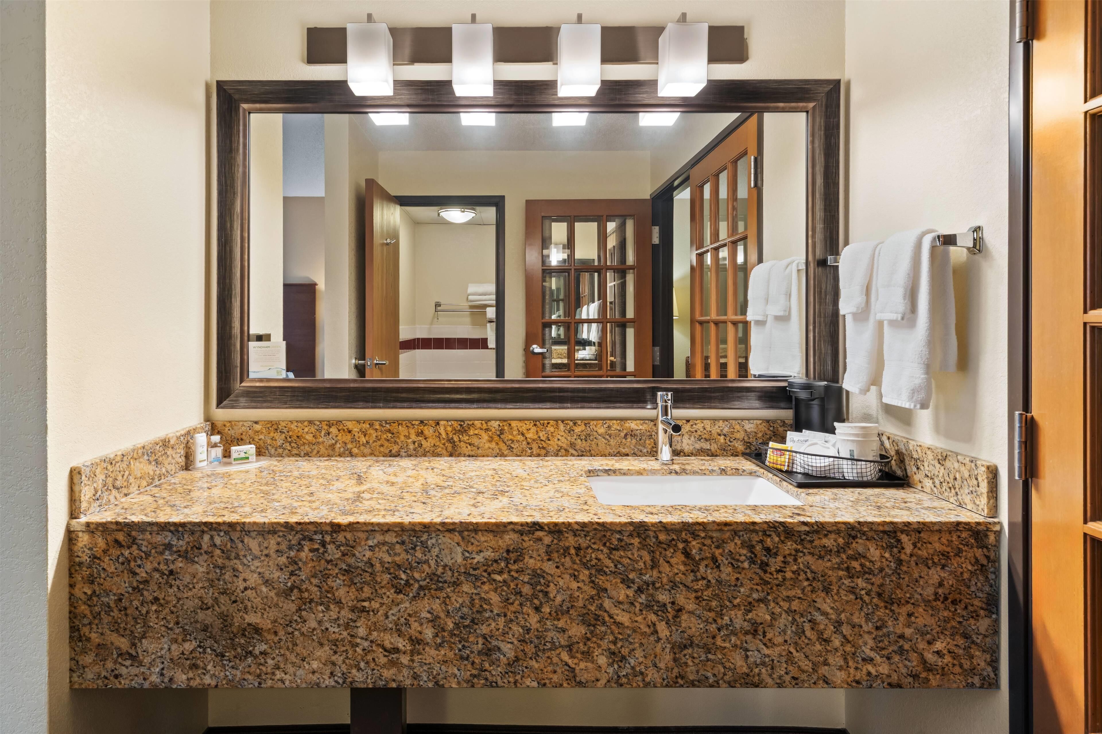 suite, 1 king bed, non smoking (one-bedroom) | bathroom | free toiletries, hair dryer, towels, soap