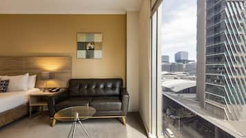 In-room safe, desk, laptop workspace, blackout drapes