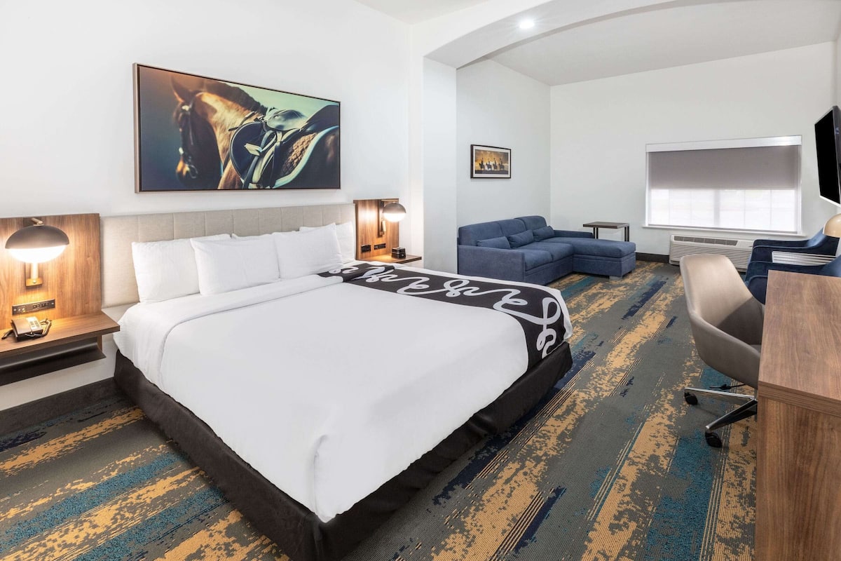 Ropa de cama de alta calidad, escritorio y cortinas blackout