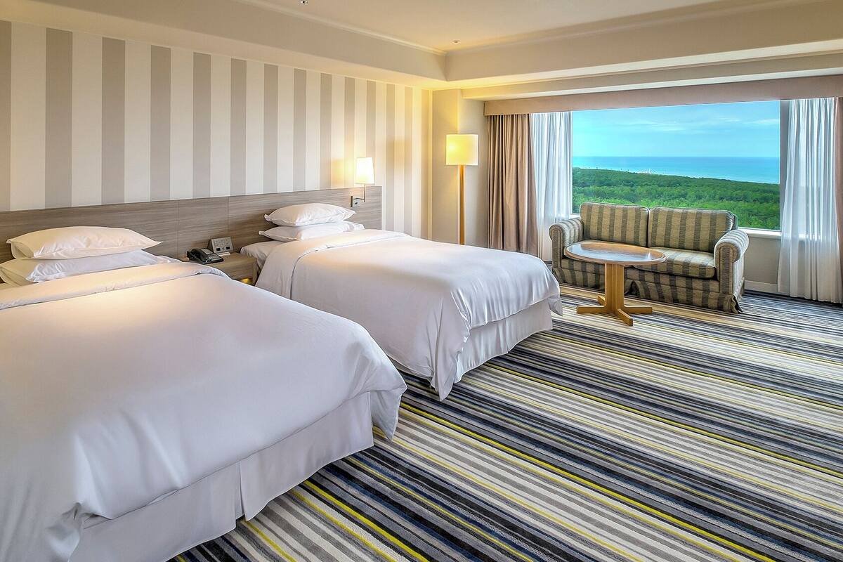Standard Twin Room, Multiple Beds, Non Smoking, Ocean View | In-room safe, iron/ironing board (on request), free WiFi, bed sheets