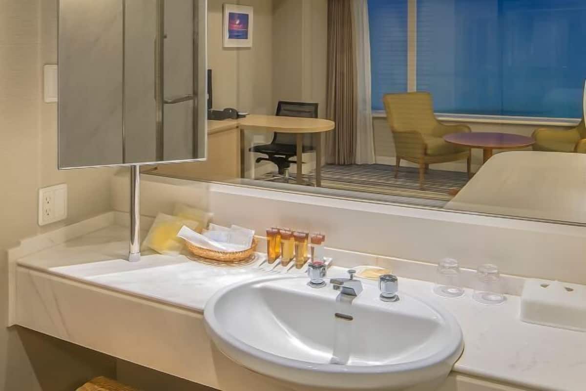 Baño | Tina con regadera, amenidades de baño gratuitas, secadora de cabello