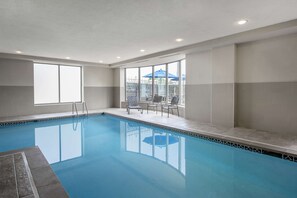 Indoor pool, open 5:00 AM to 11:00 PM, sun loungers
