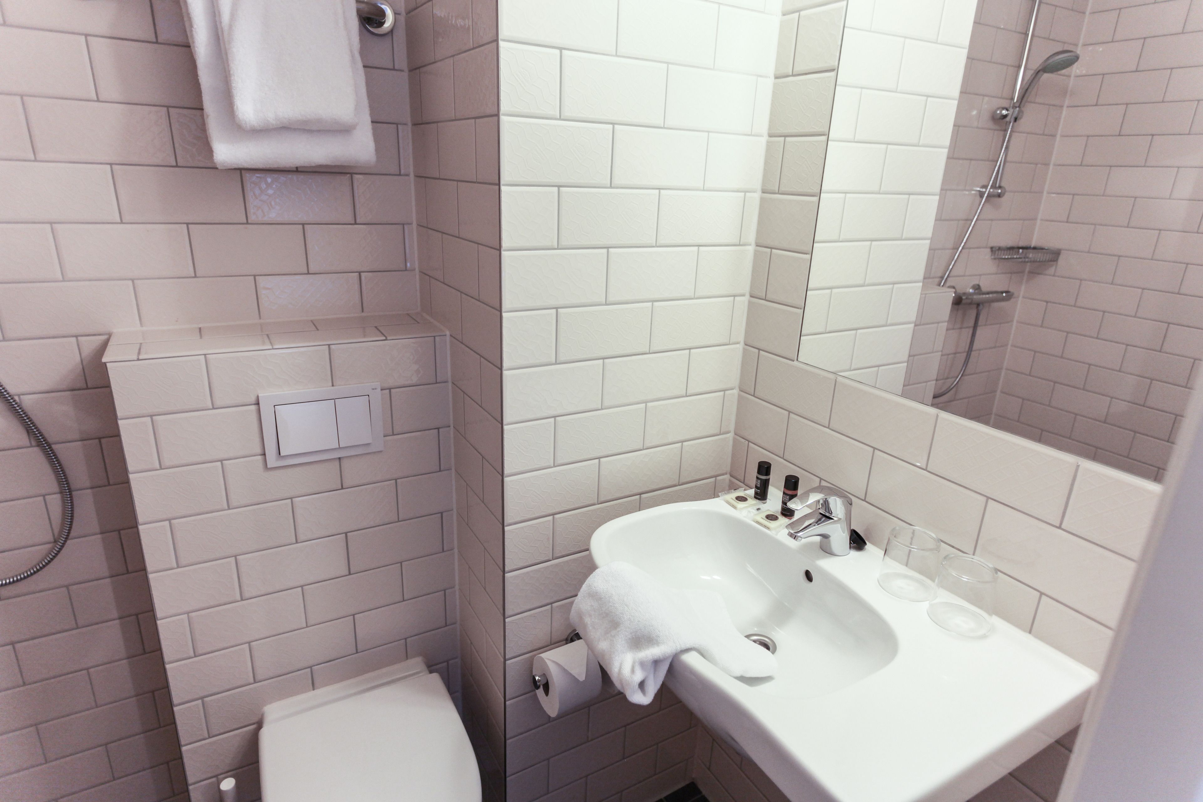 free toiletries, hair dryer, towels