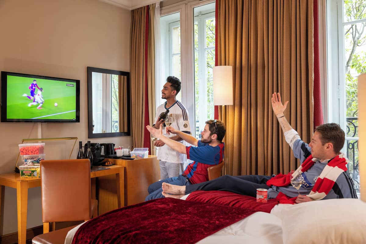 Pillow-top beds, minibar, in-room safe, desk