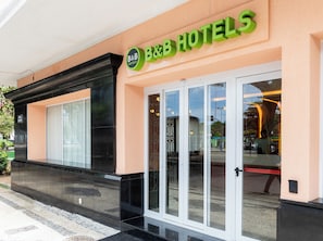 Welcome to B&B Hotels, where a secure entrance invites you in.