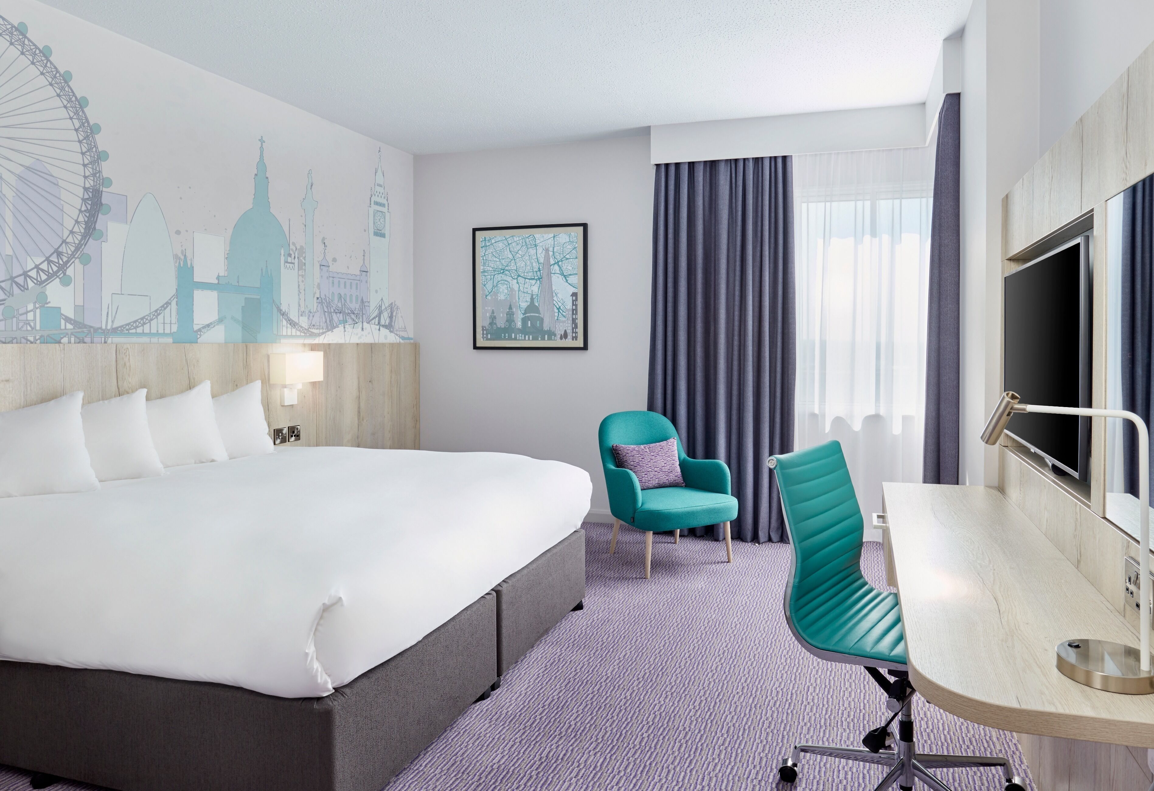 In-room safe, desk, laptop workspace, blackout drapes
