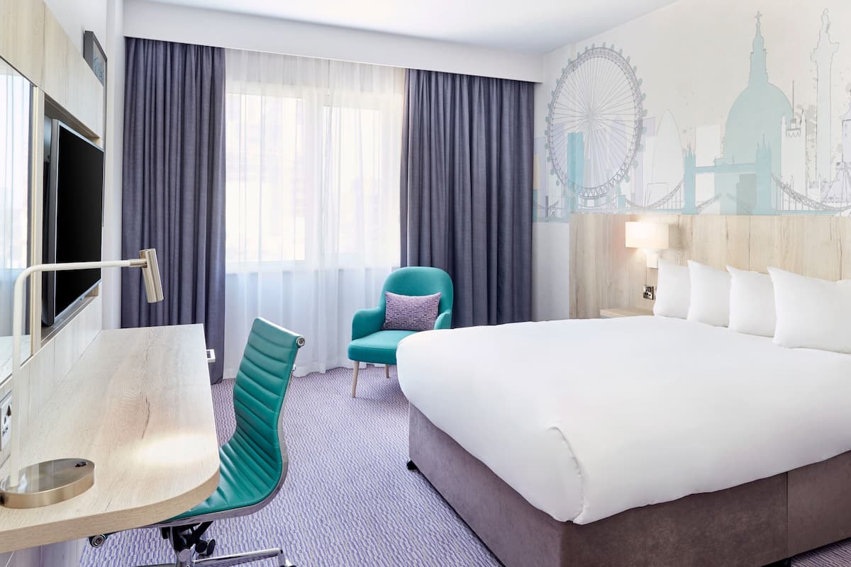 In-room safe, desk, laptop workspace, blackout drapes