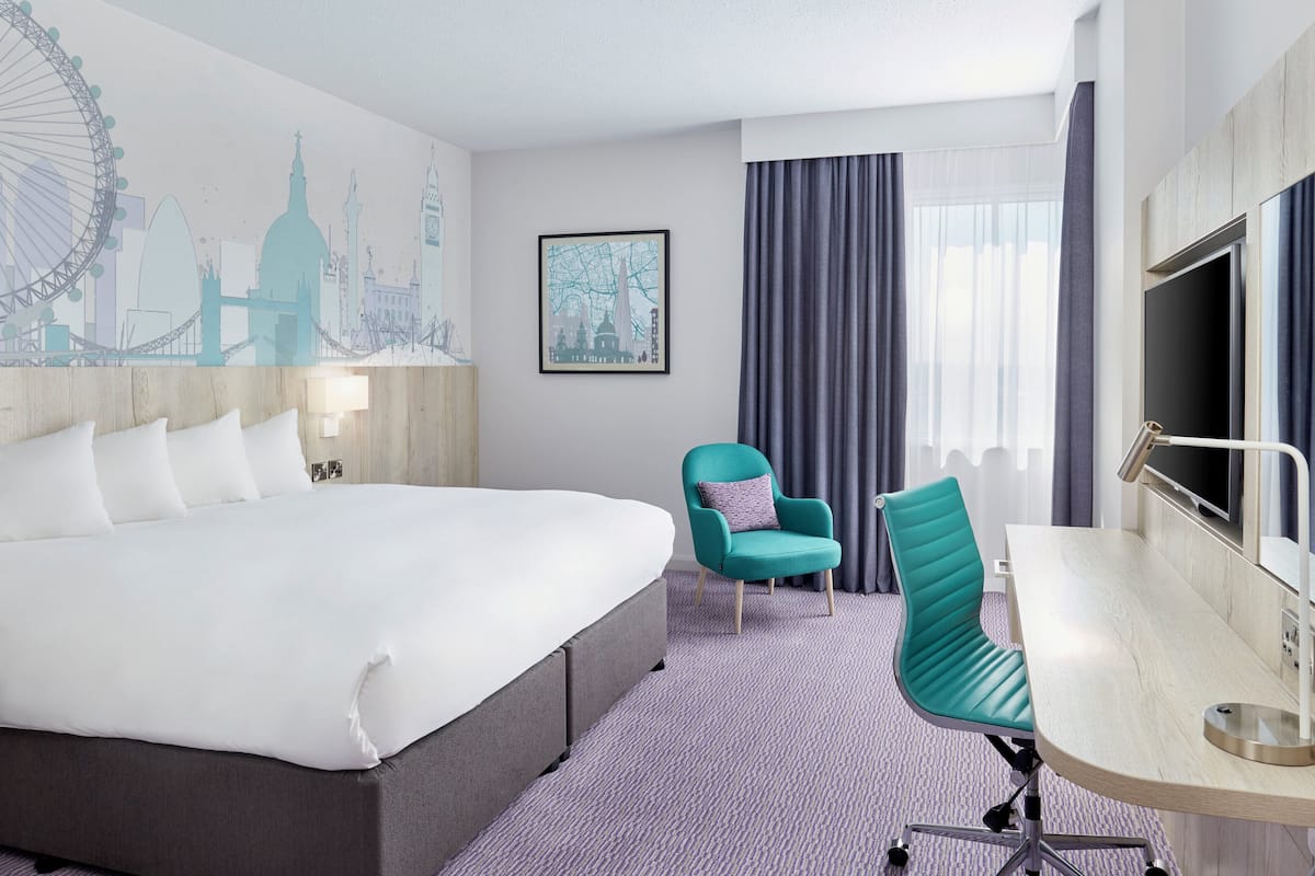 In-room safe, desk, laptop workspace, blackout curtains