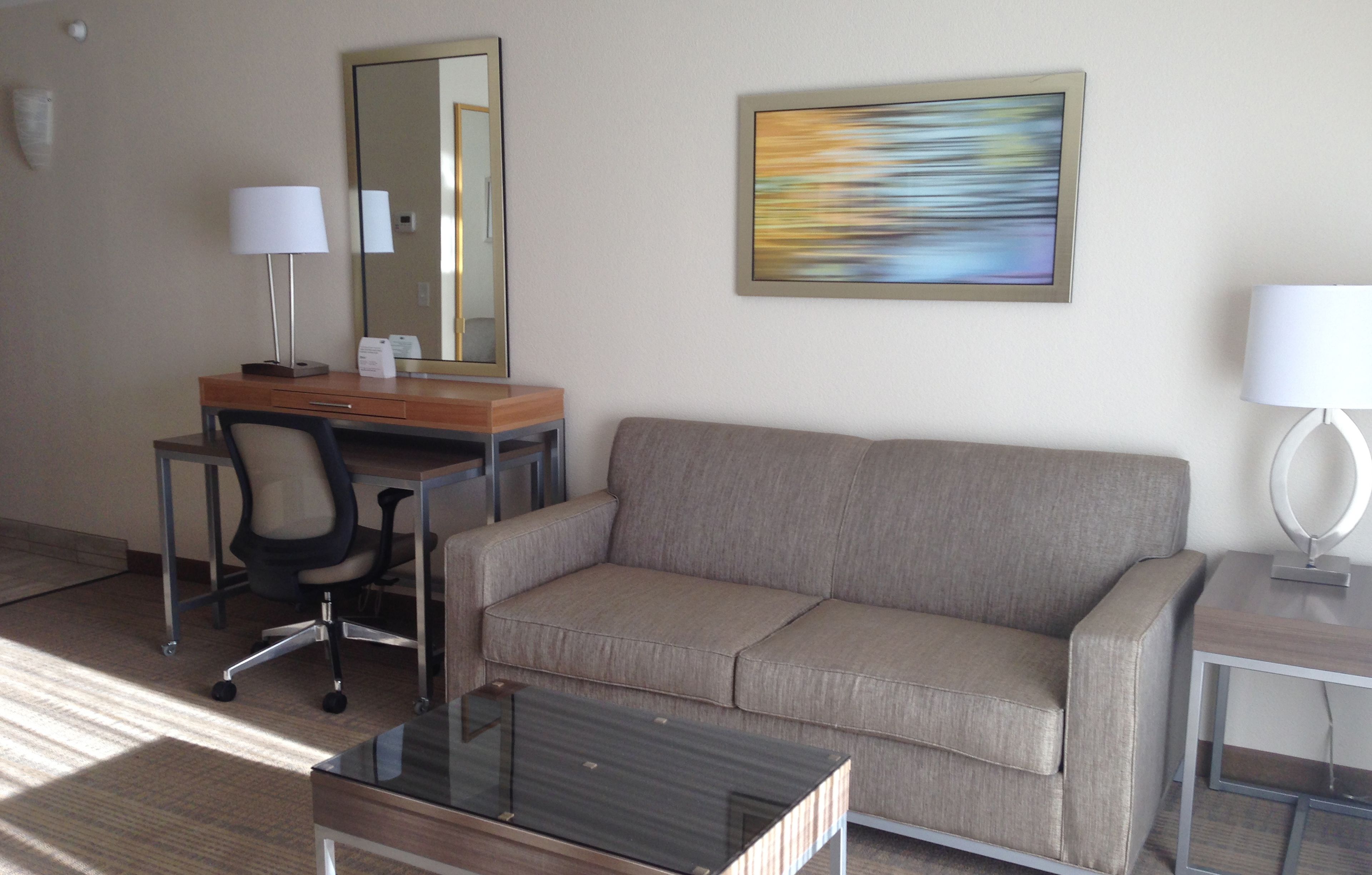 suite, 1 king bed | living area | 40-inch tv with cable channels