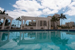 Outdoor pool, open 7:00 AM to 11:00 PM, free cabanas, sun loungers