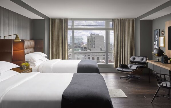 Premium bedding, pillowtop beds, in-room safe, desk