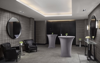 Sitting area in hotel lobby at Hotel AKA Boston Common