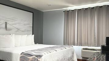 Standard Room, 1 King Bed, Non Smoking | Desk, iron/ironing board, free WiFi, bed sheets