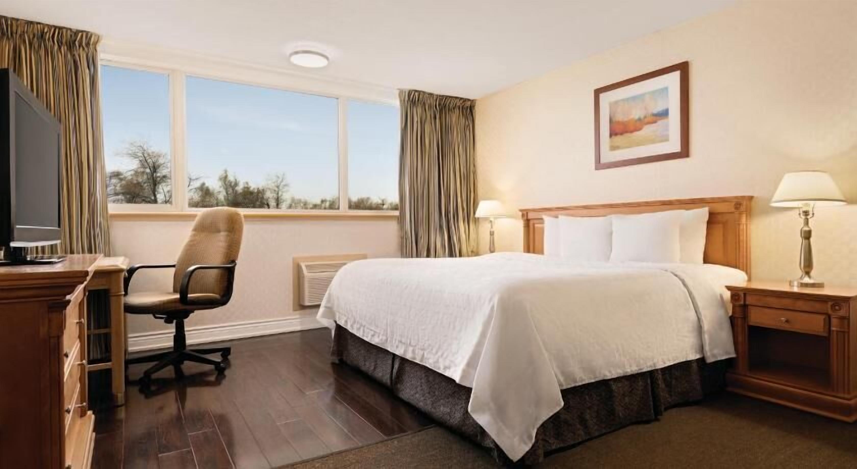 Down duvets, desk, iron/ironing board, bed sheets