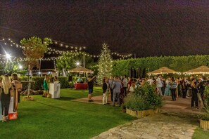 Outdoor banquet area