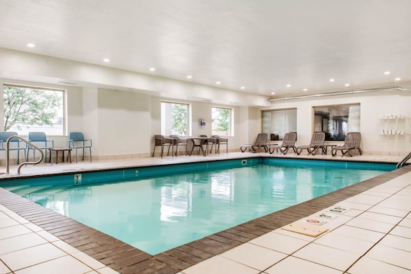 Indoor pool, sun loungers