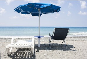Private beach nearby, sun loungers, beach umbrellas, beach bar