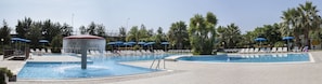 Outdoor pool, open 9:30 AM to 7:30 PM, pool umbrellas, sun loungers