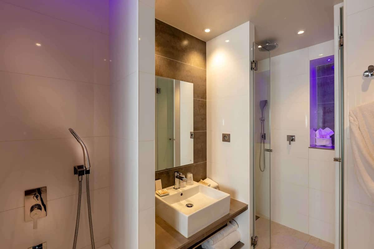 suite, 1 king bed, non smoking (with sofabed) | bathroom | free toiletries, hair dryer, slippers, towels