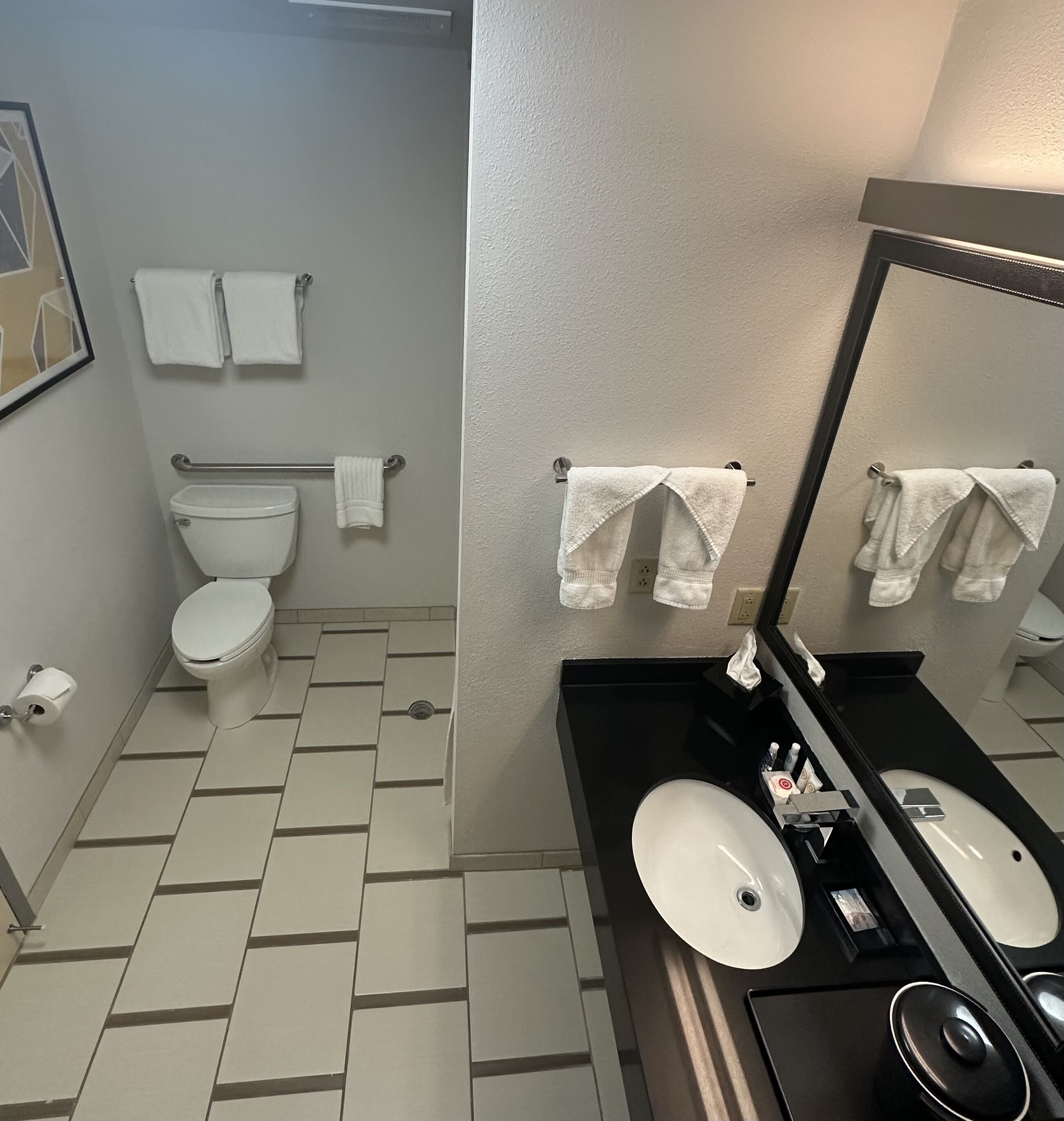 standard room, 1 king bed, non smoking (soaking tub) | bathroom | combined shower/bathtub, free toiletries, hair dryer, towels