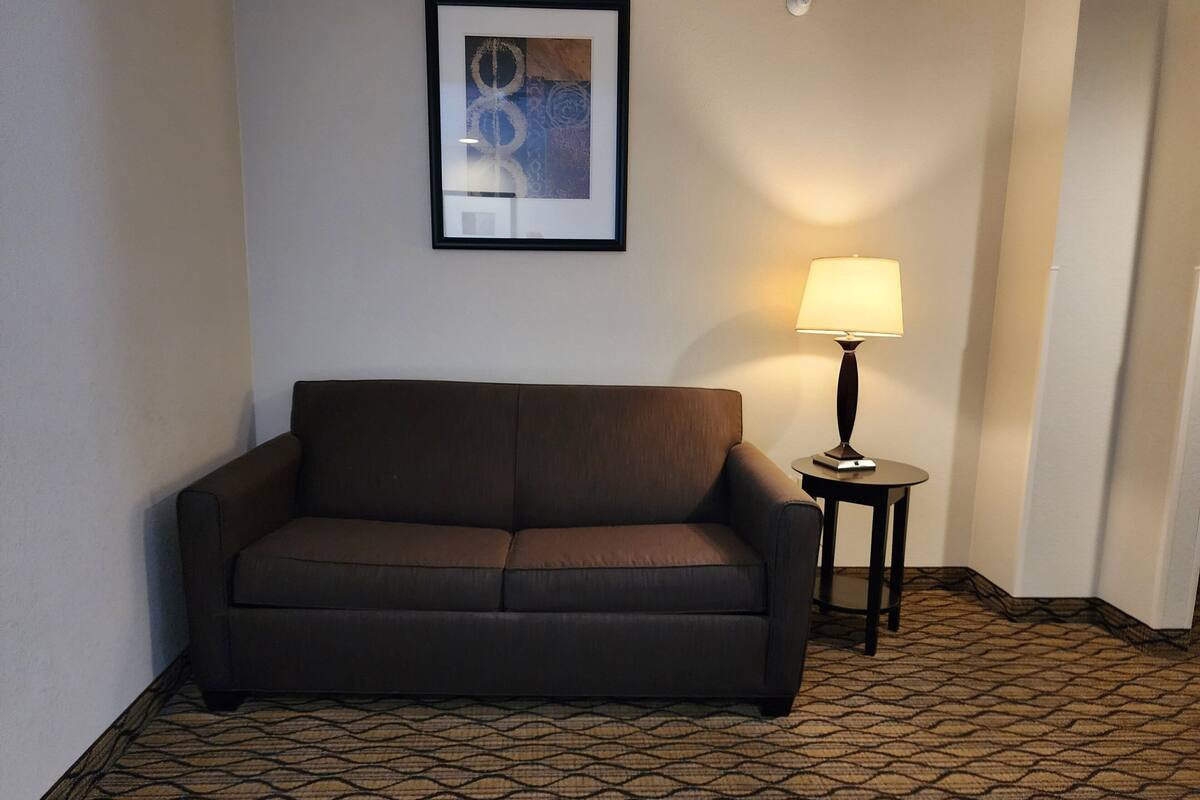 suite, 1 queen bed (additional living area) | in-room safe, desk, laptop workspace, iron/ironing board