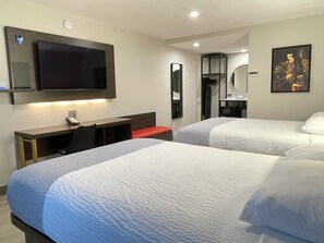 Standard Room, 2 Double Beds, Non Smoking | Desk, laptop workspace, blackout drapes, iron/ironing board - Rodeway Inn St. Augustine Historic District (St. Augustine)