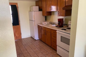 Premium Room, 2 Queen Beds, Kitchenette | Private kitchen | Mini-fridge, microwave