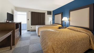 Zimmer, 2 Doppelbetten | Schreibtisch, Bügeleisen/Bügelbrett, kostenloses WLAN, Bettwäsche