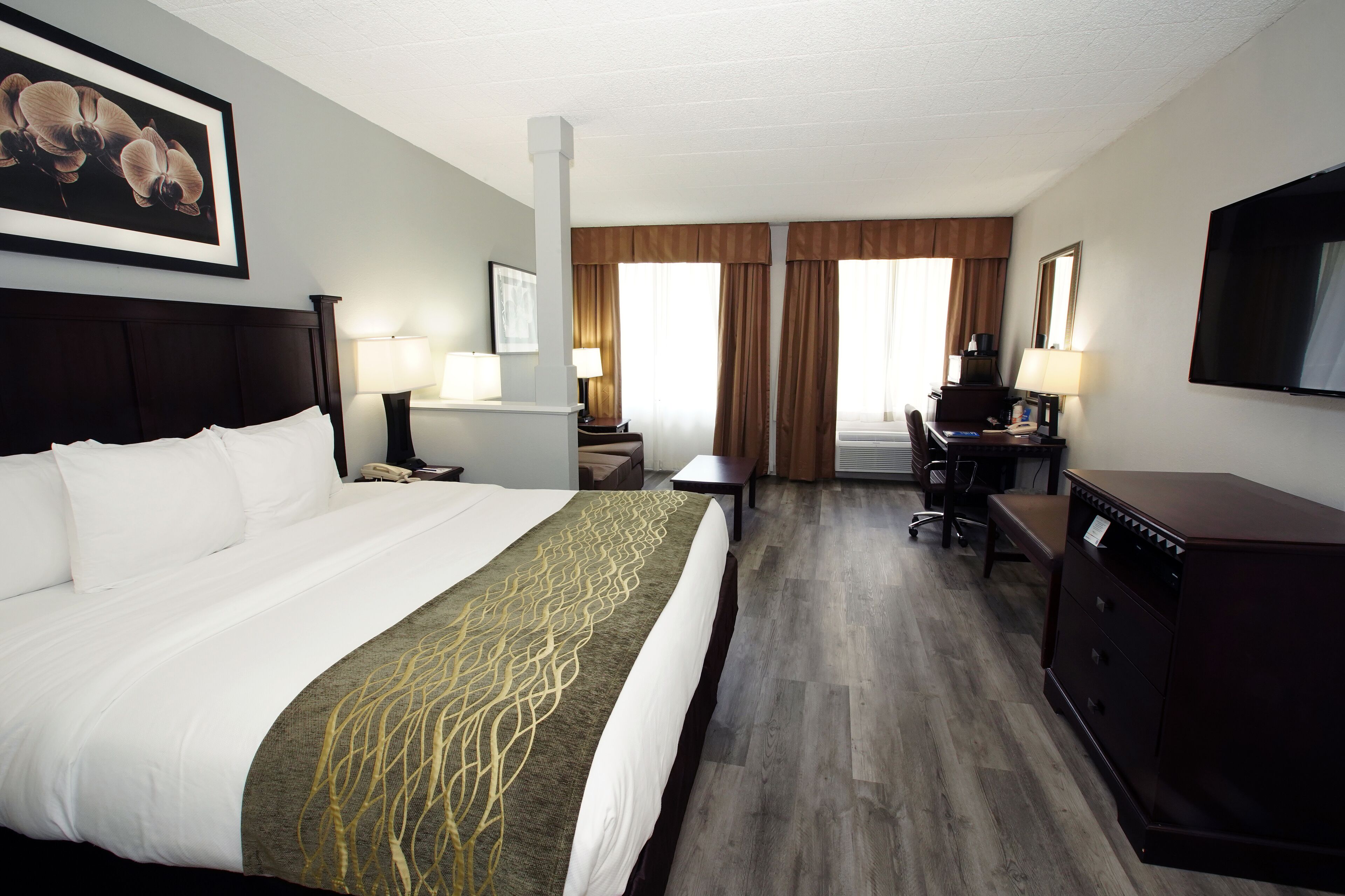 suite, 1 king bed, non smoking, refrigerator & microwave (larger room;with sofabed) | premium bedding, individually decorated, individually furnished, desk