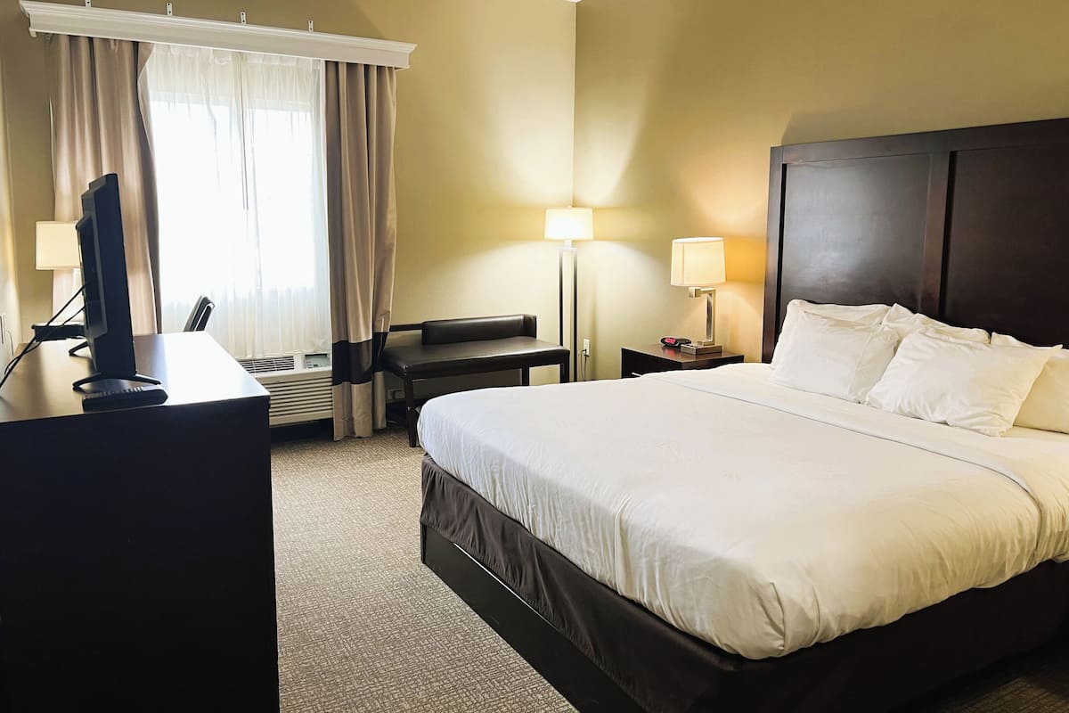 Kamer, 1 kingsize bed, niet-roken | Een bureau, verduisterende gordijnen, een strijkplank/strijkijzer