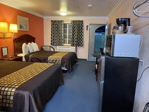 Room, 2 Queen Beds, Non Smoking | Iron/ironing board, free WiFi, bed sheets, alarm clocks