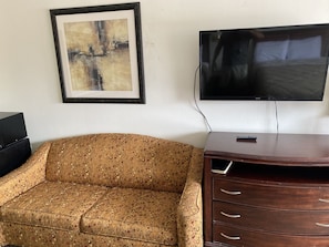 Room | Desk, blackout drapes, soundproofing, iron/ironing board