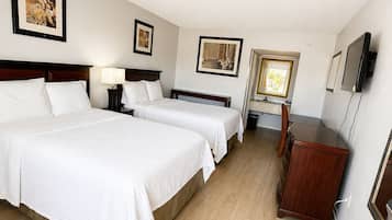 Desk, blackout drapes, soundproofing, iron/ironing board