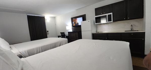 Room, 2 Double Beds, Non Smoking | 1 bedroom, premium bedding, desk, rollaway beds