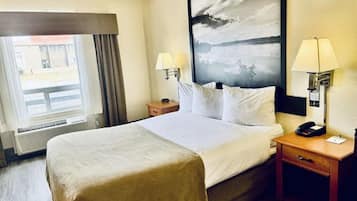 Premium bedding, blackout drapes, iron/ironing board, free WiFi
