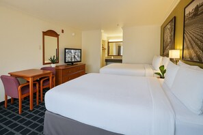 Desk, laptop workspace, free WiFi, bed sheets