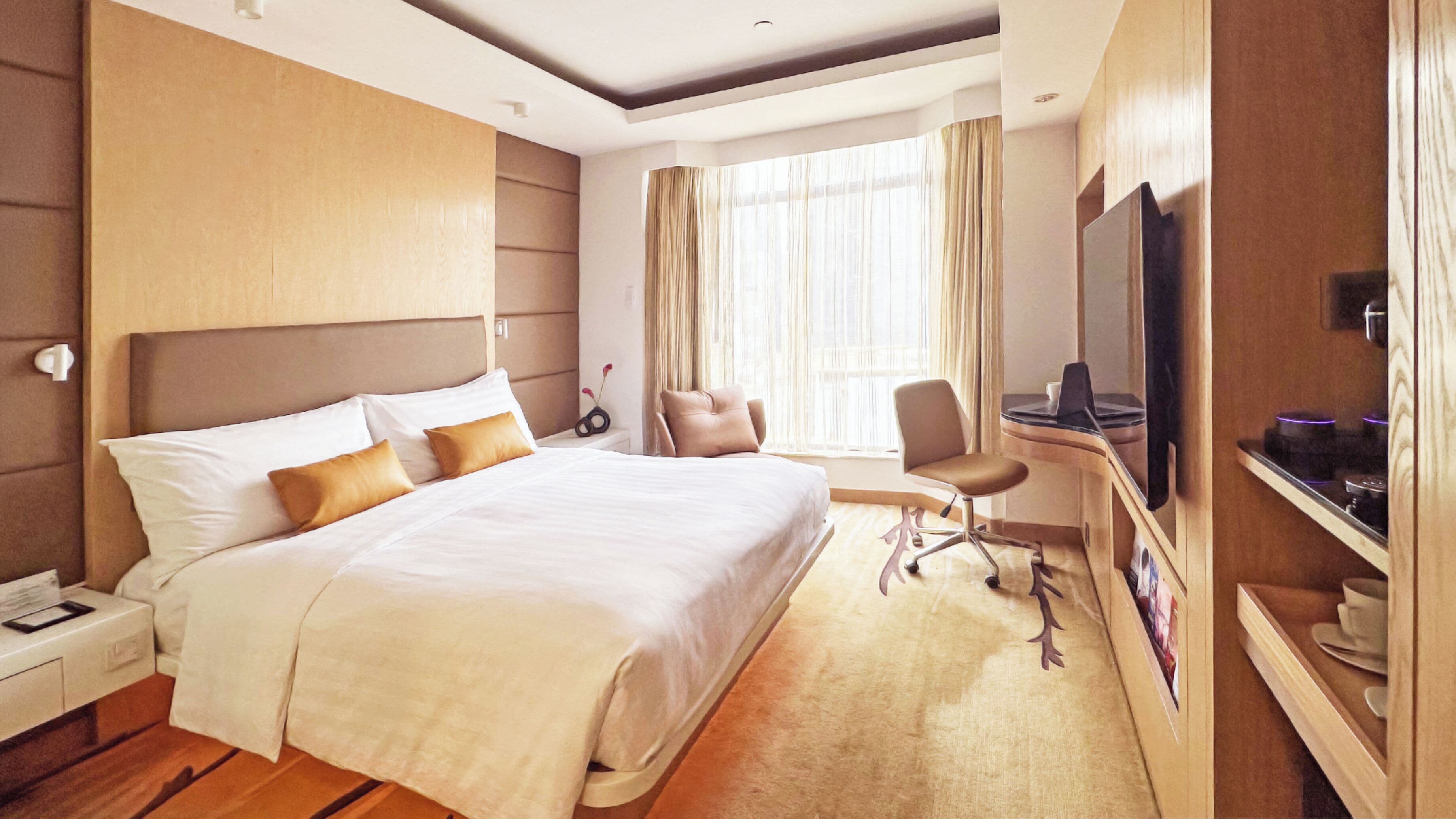 In-room safe, desk, blackout curtains, iron/ironing board (on request)