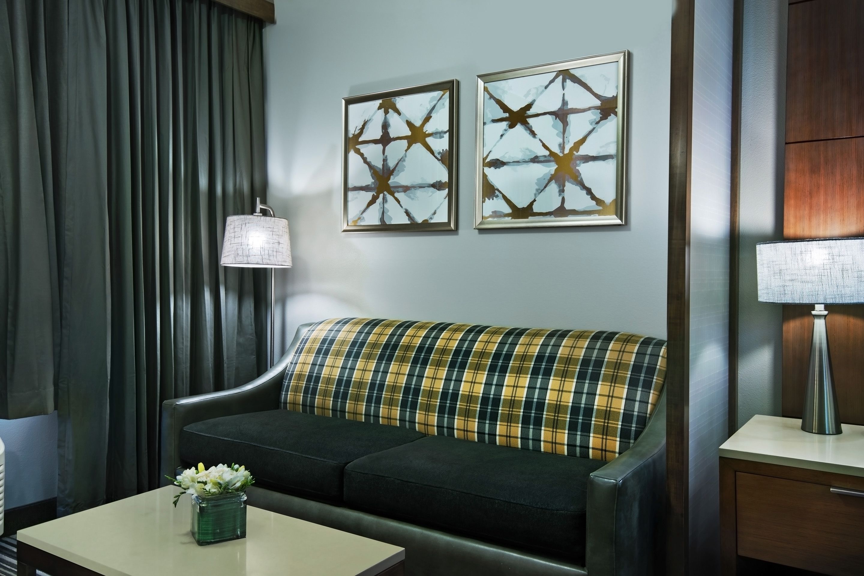 king suite sleeper sofa | 1 bedroom, premium bedding, desk, laptop workspace