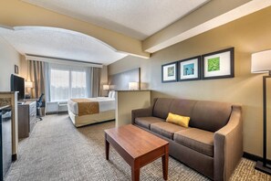 In-room safe, desk, laptop workspace, blackout curtains